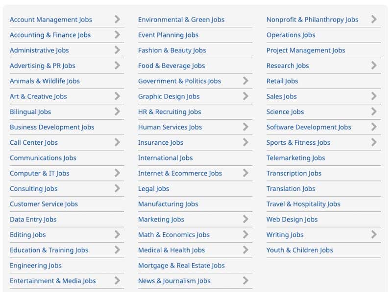 fexjobs categorie